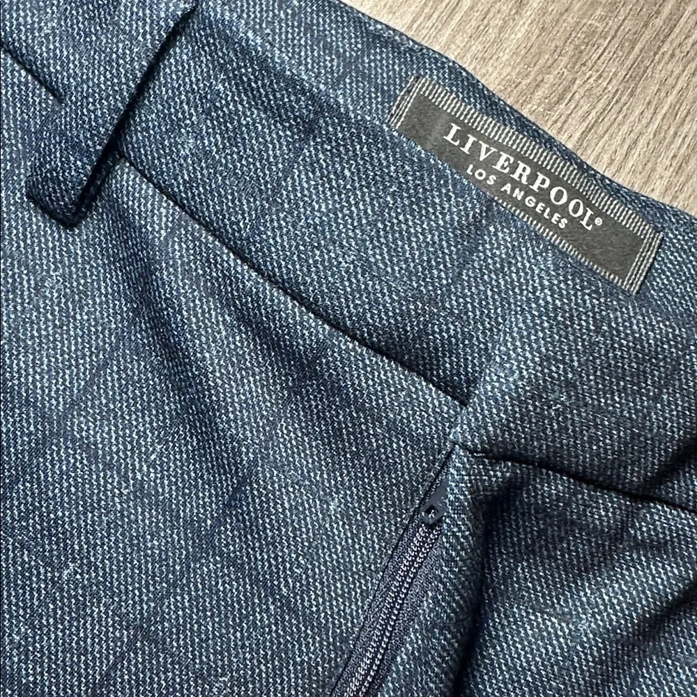 Liverpool Los Angeles Navy Windowpane Trouser Pants (NWOT) - 34x32